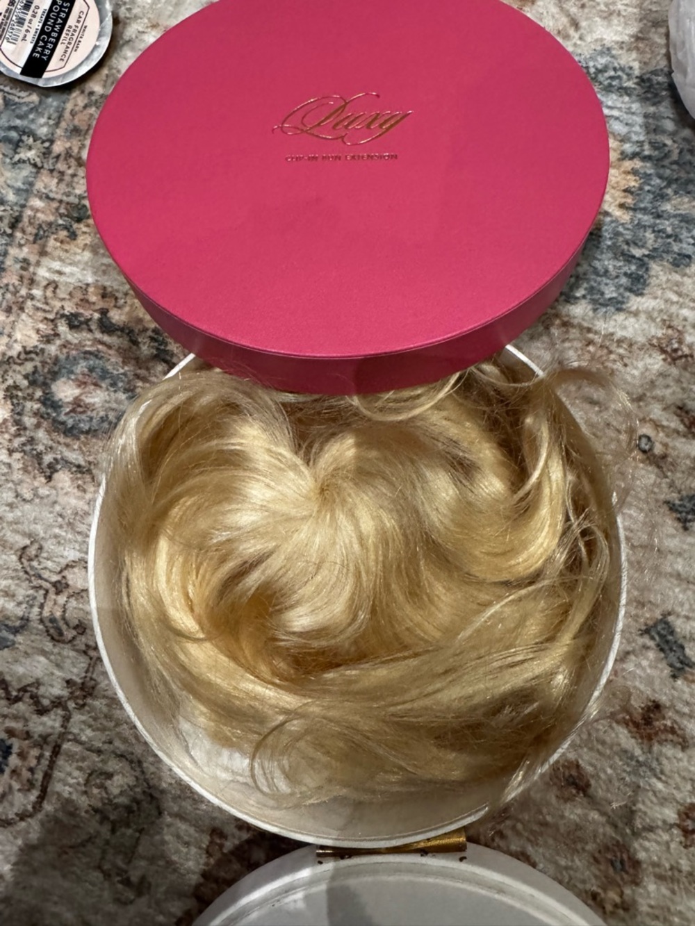Luxy hair extension human hair Blonde messy bun clip in